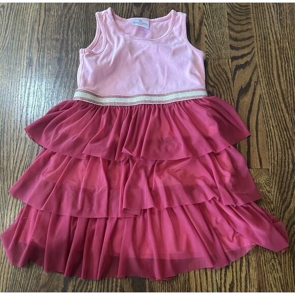 Hanna Andersson Other - Hanna Andersson‎ Pink Tiered Ruffle Twirl Sleeveless Tutu Dress Size 6-7 Flawed